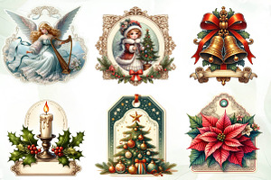 Vintage Christmas Labels Sublimation