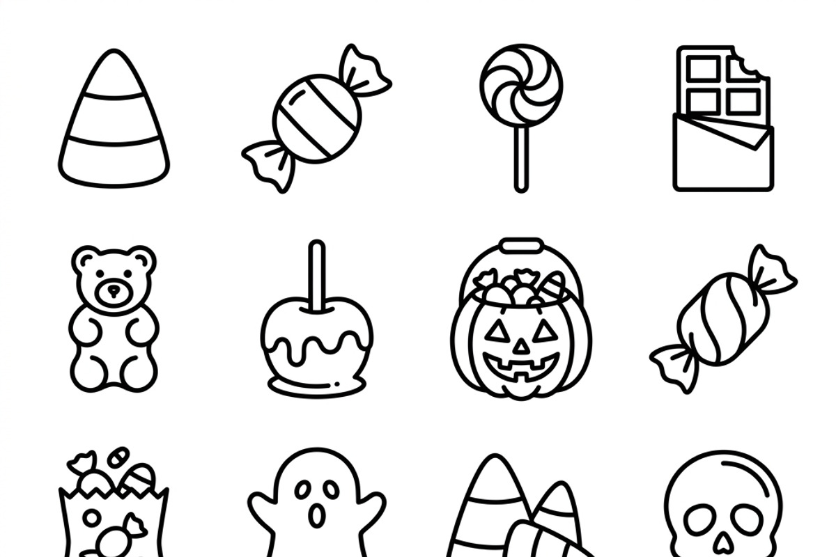 18 Minimal Halloween Party Icon Set, an Outline Icon by adenpinkstore (Photo 10 of 11)