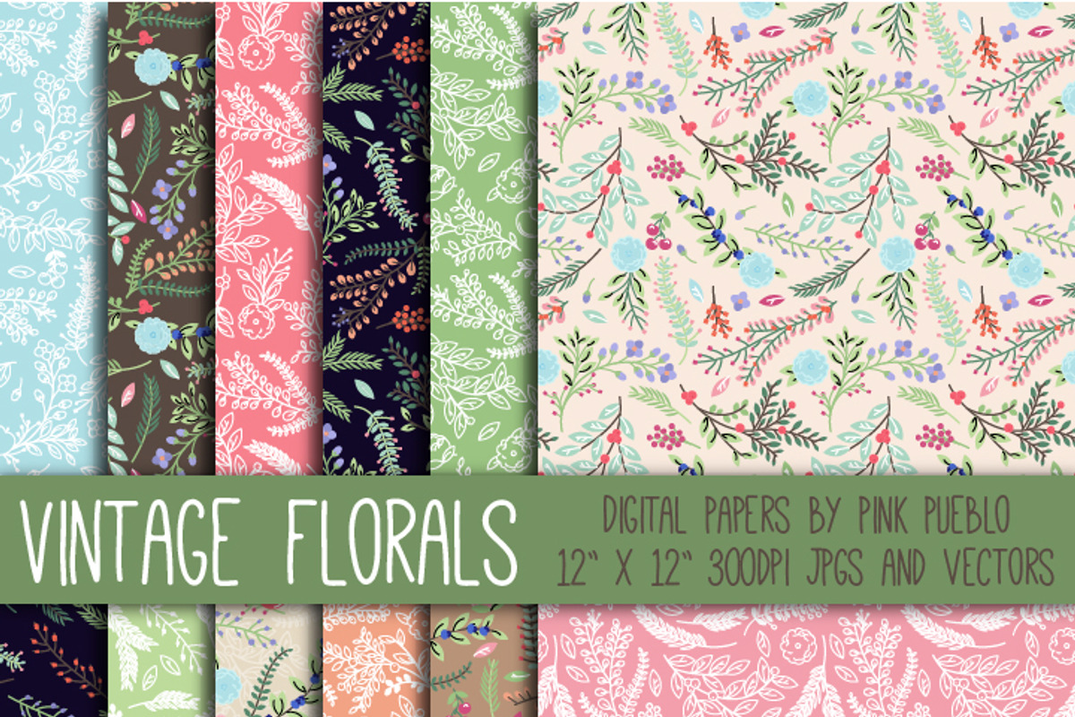 Vintage Floral Papers and Background