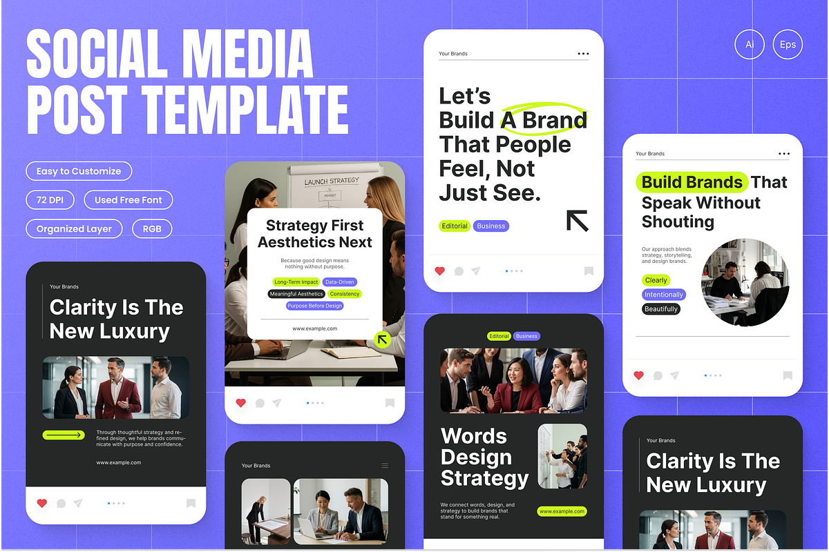 Editorial Business Instagram Post, a Social Media Template by Annora Studio (Photo 1 of 6)
