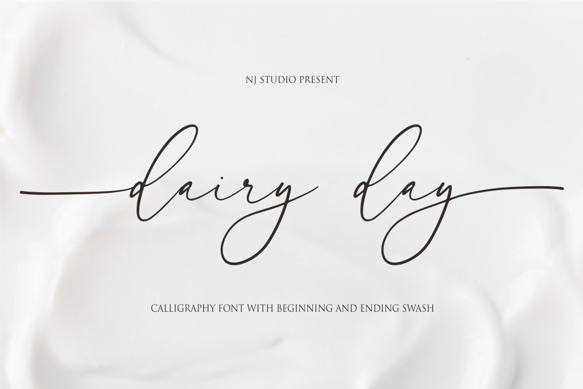 dairy day, a Script Font by NJ Studio