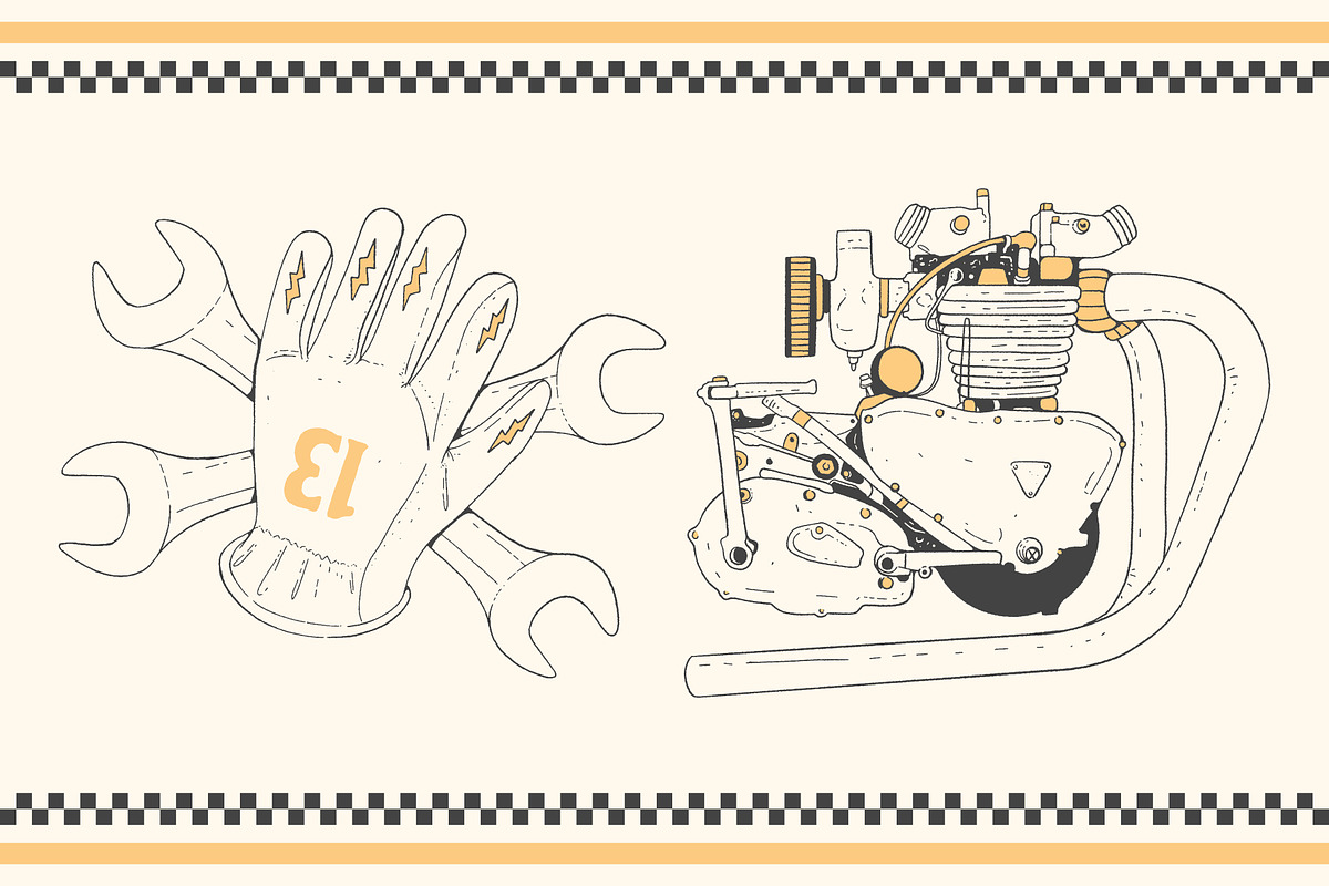 Motorcycle Set, an Illustration by Bromz Studio (Photo 4 of 6)
