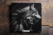 Native Indian Headdress Wolf Dog, a Background Graphic by LaseredNinja (Thumbnail 6 of 7)