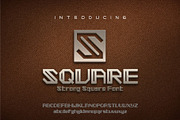 SQUARE - Strong Square font, a Sans Serif Font by herulogo (Thumbnail 1 of 5)