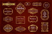 15 Golden Frames Backgrounds Set #2, an Object Graphic by Digiselector Design Goods (Thumbnail 2 of 5)