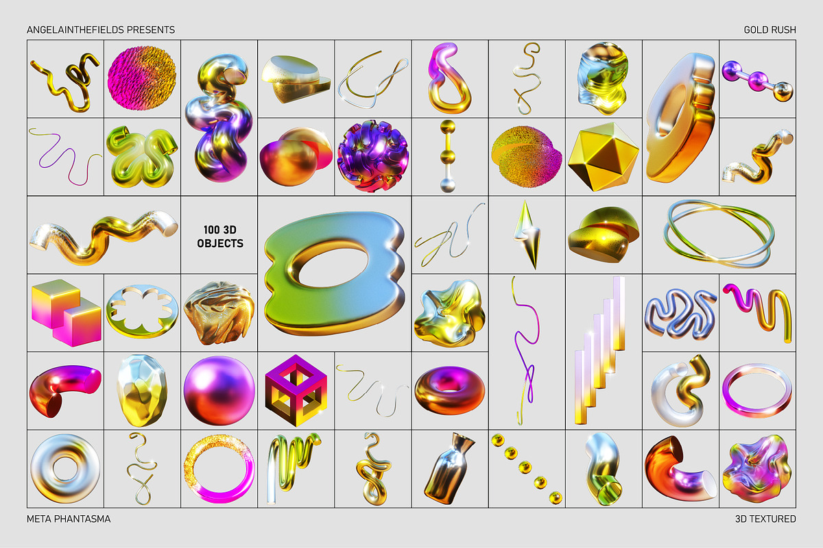 3D GOLD RUSH Objects, an Object Graphic by angelainthefields (Photo 3 of 9)