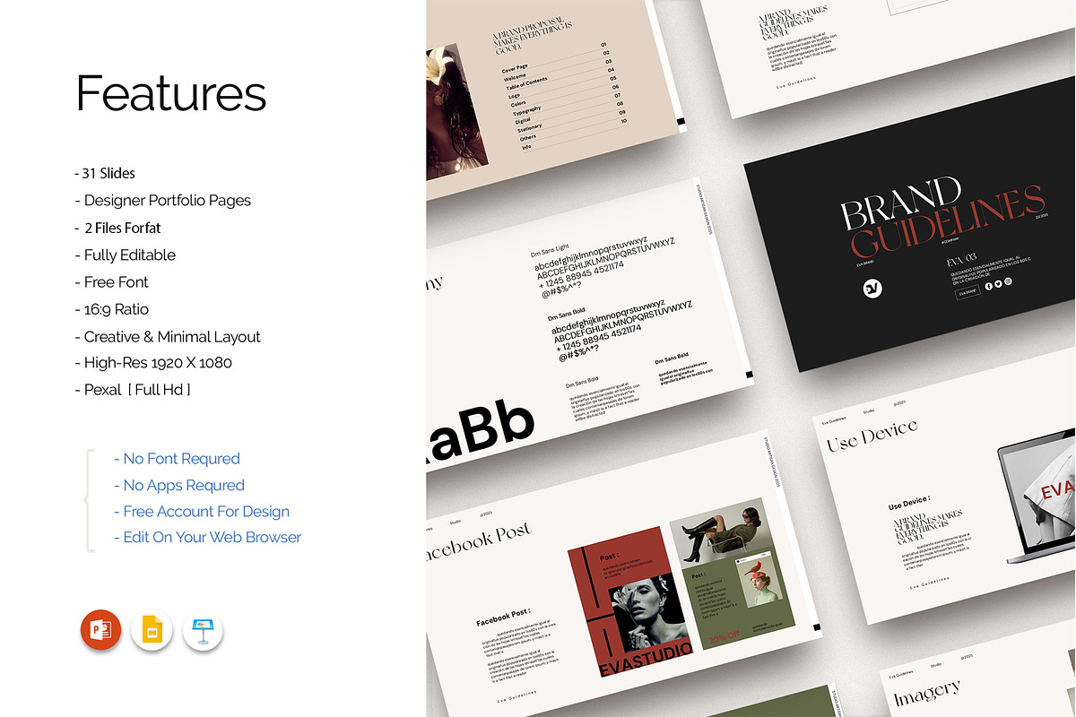 Eva Brand Guideline Template, a Presentation Template by Studio Artisan (Photo 3 of 10)