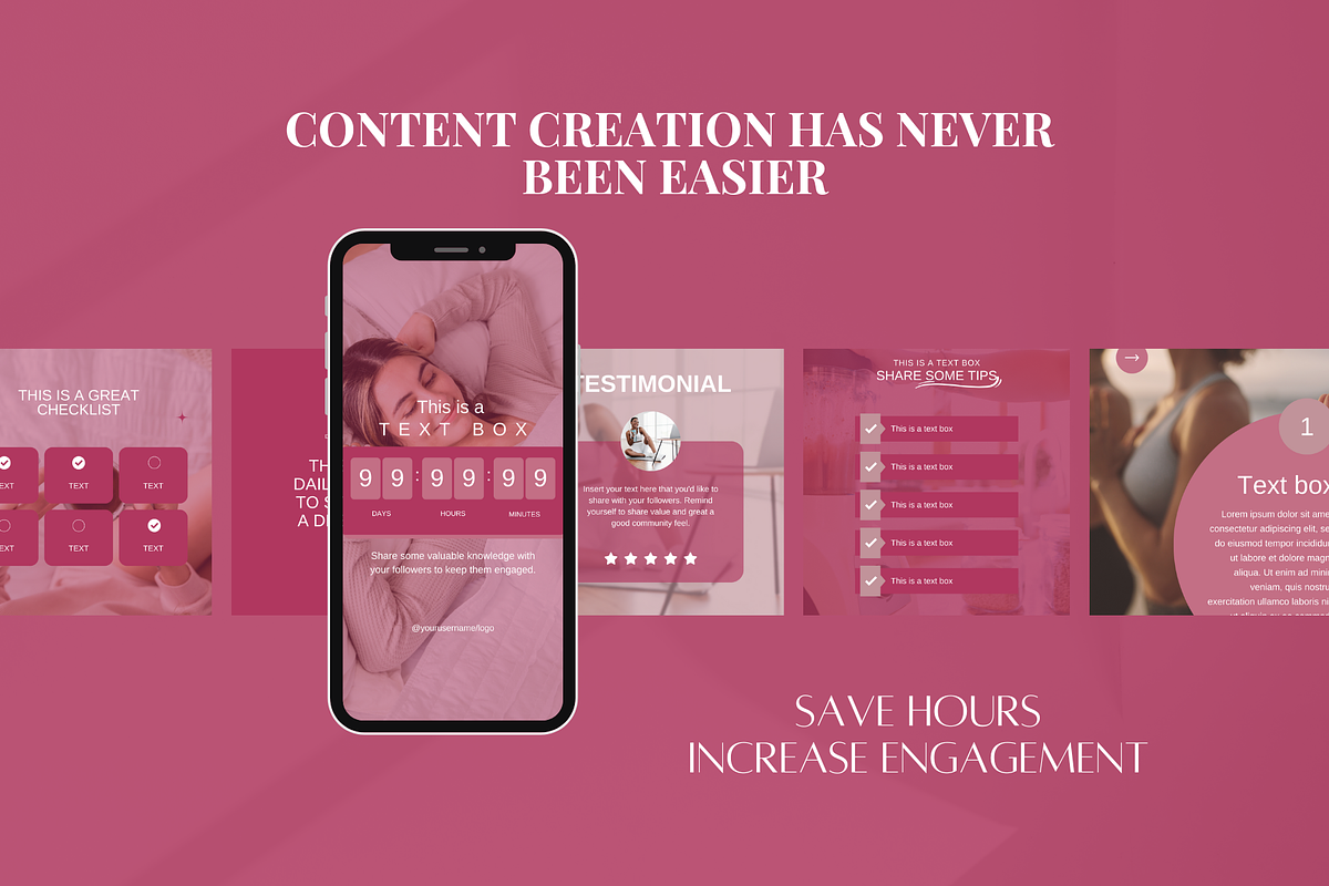 250 Pink Wellness Instagram Template, a Social Media Template by SociallyyCreative (Photo 8 of 10)