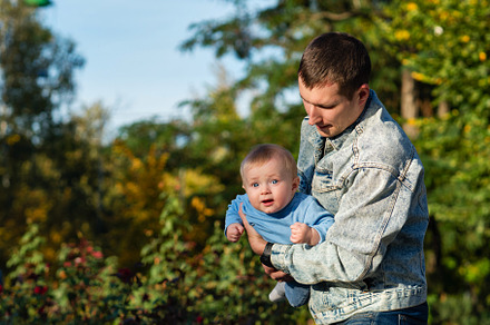 Father with baby boy outdoor, a Person Photo by Elena Vagengeim