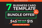 7 Business Cards Bundle + Bonus, a Business Card Template by D | S Creative Design (Thumbnail 1 of 29)