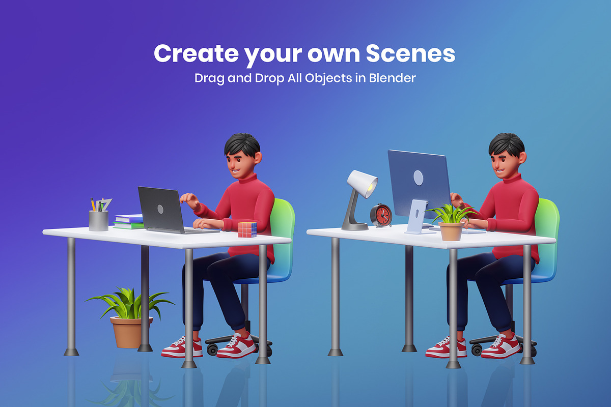3D Characters Work Activity, a Characters & Person 3D Model by Rakata ...