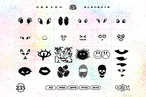 235 Y2K Shapes, Icons And Elements