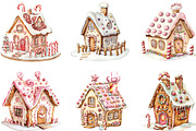 Christmas Whimsical Gingerbread Hous, an Illustration by CraftArtStudio (Thumbnail 2 of 6)