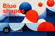 Blue shapes. 53 images, a Decorative Illustration by Handmadefont (Thumbnail 1 of 12)