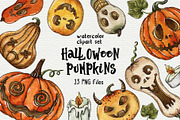 Halloween pumpkins clipart, an Object Graphic by Trinibis (Thumbnail 1 of 4)