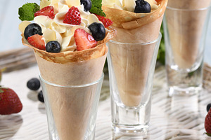 Crispy crepe cones, a Food & Drink Photo by Apolonia
