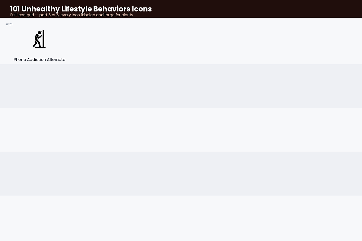 Unhealthy Lifestyle Behaviors Icons, a Solid Icon by Symbolic Language (Photo 6 of 7)