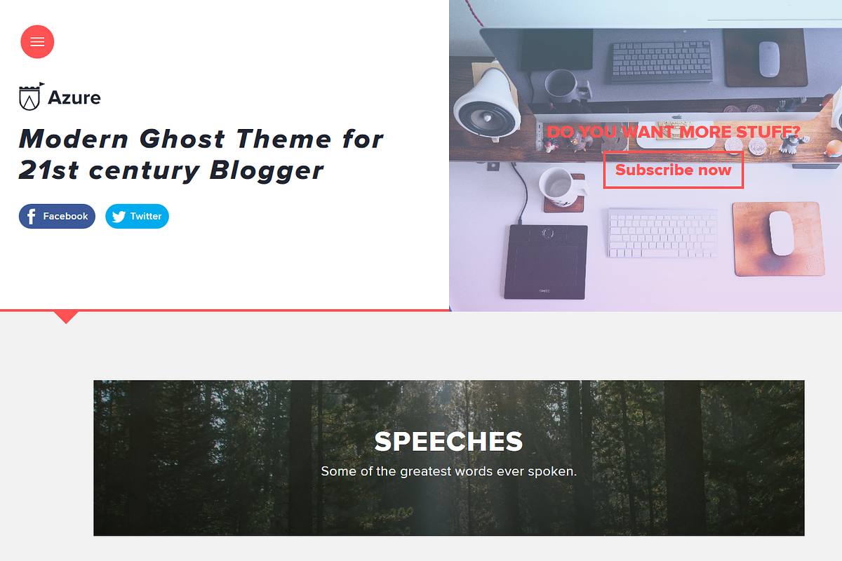 Azure - Modern Ghost Theme, a Websites & App Template by Pozi Design (Photo 9 of 9)