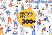 Vector People 200+ Bundle, a Person Illustration by Vector_Art (Thumbnail 1 of 28)
