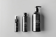 Black Bottles Cosmetic Mockup, a Packaging Mockup by DesignRushMarket (Thumbnail 3 of 8)