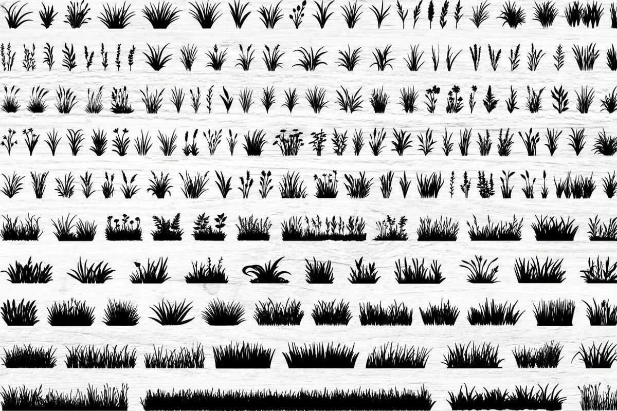 Black Detailed Grass Silhouette, an Object Graphic by DesignBTF (Photo 2 of 5)