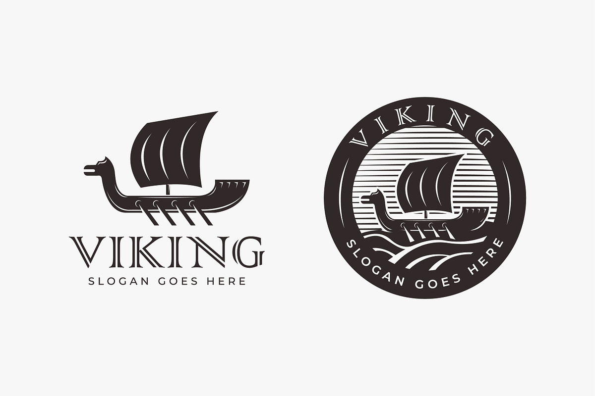 Vintage Viking Boat Ship Logo Emblem, a Branding & Logo Template by DOMHOUZE