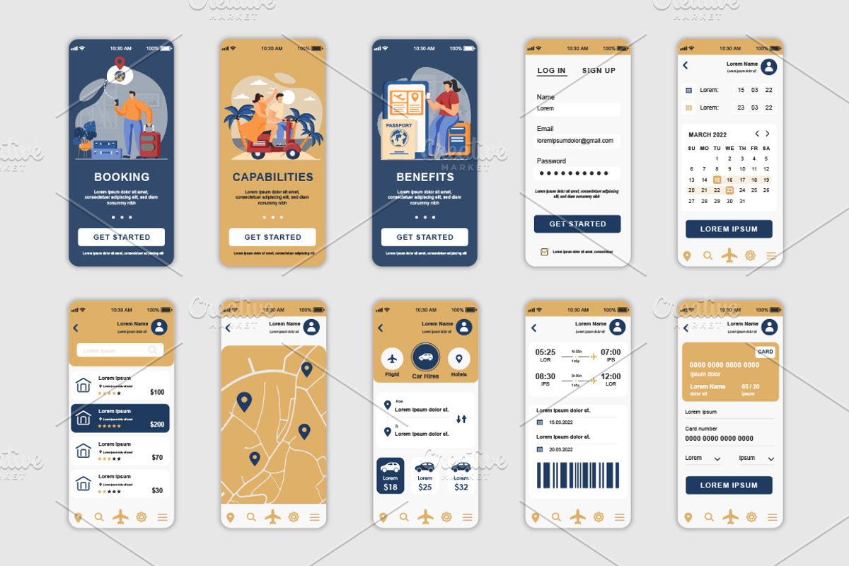 Mobile App UI Kit Template, a Templates & Theme by alexdndz (Photo 4 of 21)