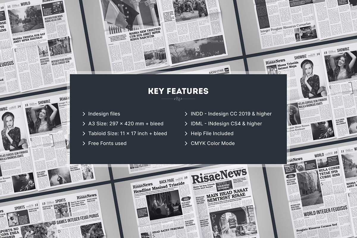 16 Page Newspaper Design v2, a Magazine Template by Miyaji75 (Photo 2 of 16)