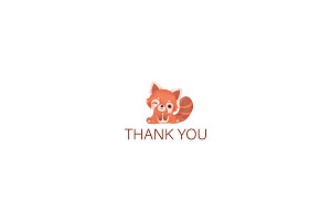 Cute Little Red Panda Clipart Set