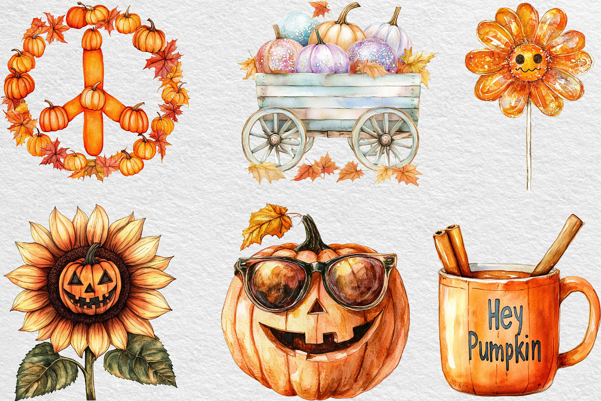 Retro Fall Halloween Png Clipart, an Illustration by Black Bird Studio (Photo 6 of 6)