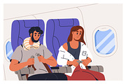 People travel by air in plane set, a Transportation Illustration by Good Studio (Thumbnail 8 of 16)