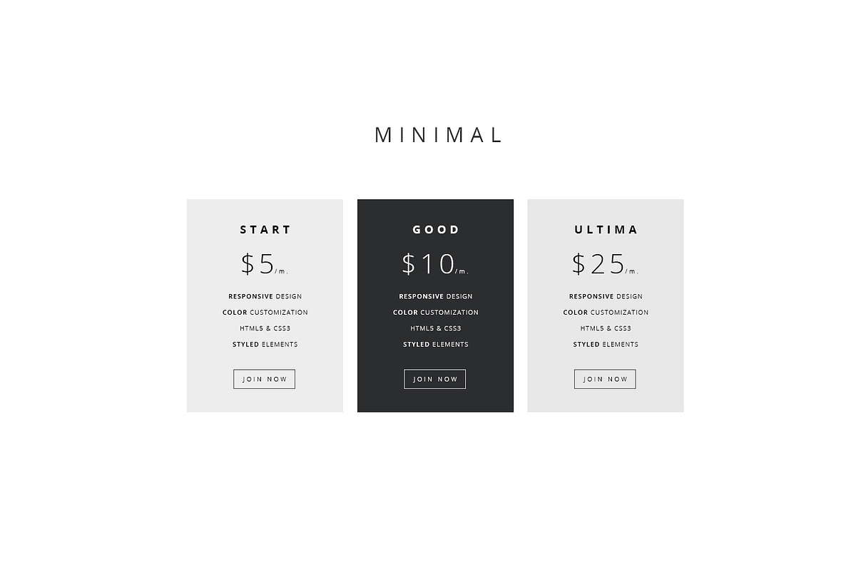 Clean Price Tables, a Templates & Theme by TarasKot (Photo 5 of 6)