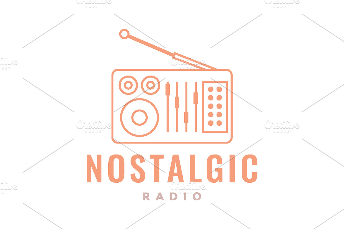 nostalgic radio music broadcast logo, a Branding & Logo Template by devastd