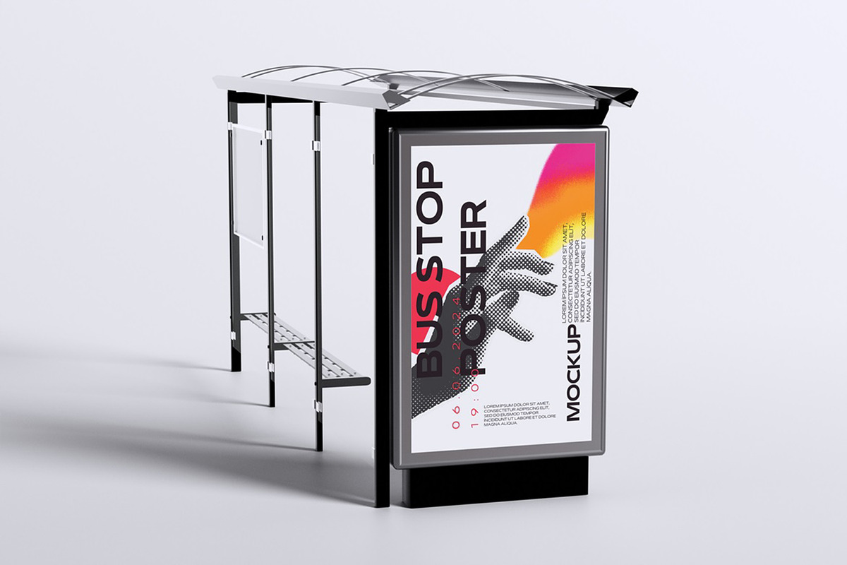 Bus Stop Poster Mockup, an Advertising Mockup by Twins_studio (Photo 2 of 5)