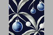 Blue Christmas decorations. Seamless, a Pattern Graphic by Zoya Miller (Thumbnail 7 of 9)