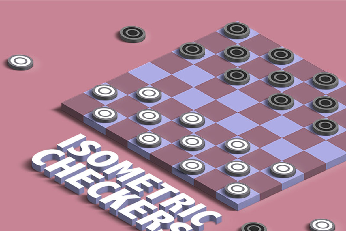Isometric Checkers Mockup, an Object Graphic by Beavergraphy (Photo 2 of 3)