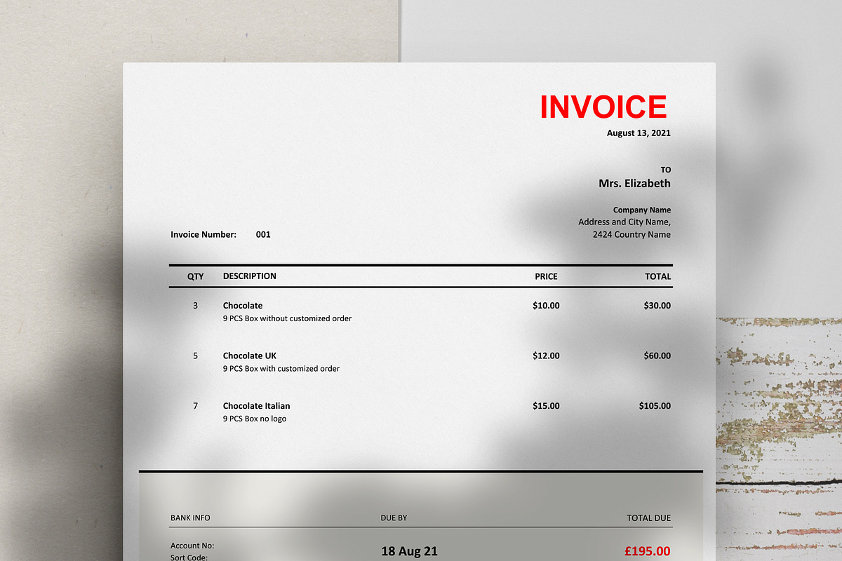 Extended Invoice Template, a Mockup by Ree_Creative (Photo 2 of 2)