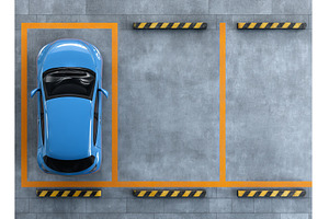 A 3D rendering image displays a blue, a Transportation Photo by ZinetroN