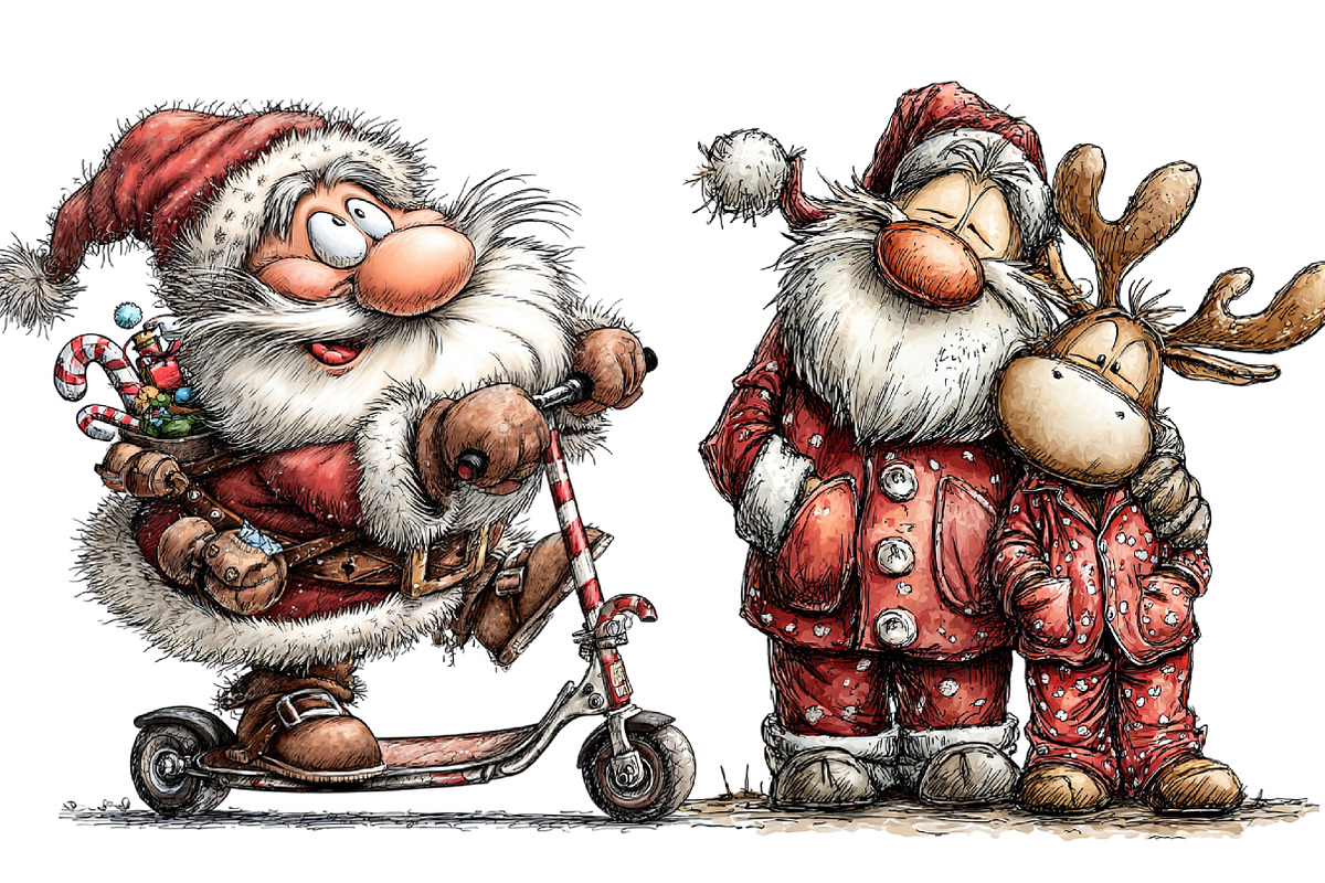 Funny Christmas Santa Clipart, an Illustration by Libby Wishes (Photo 6 of 9)