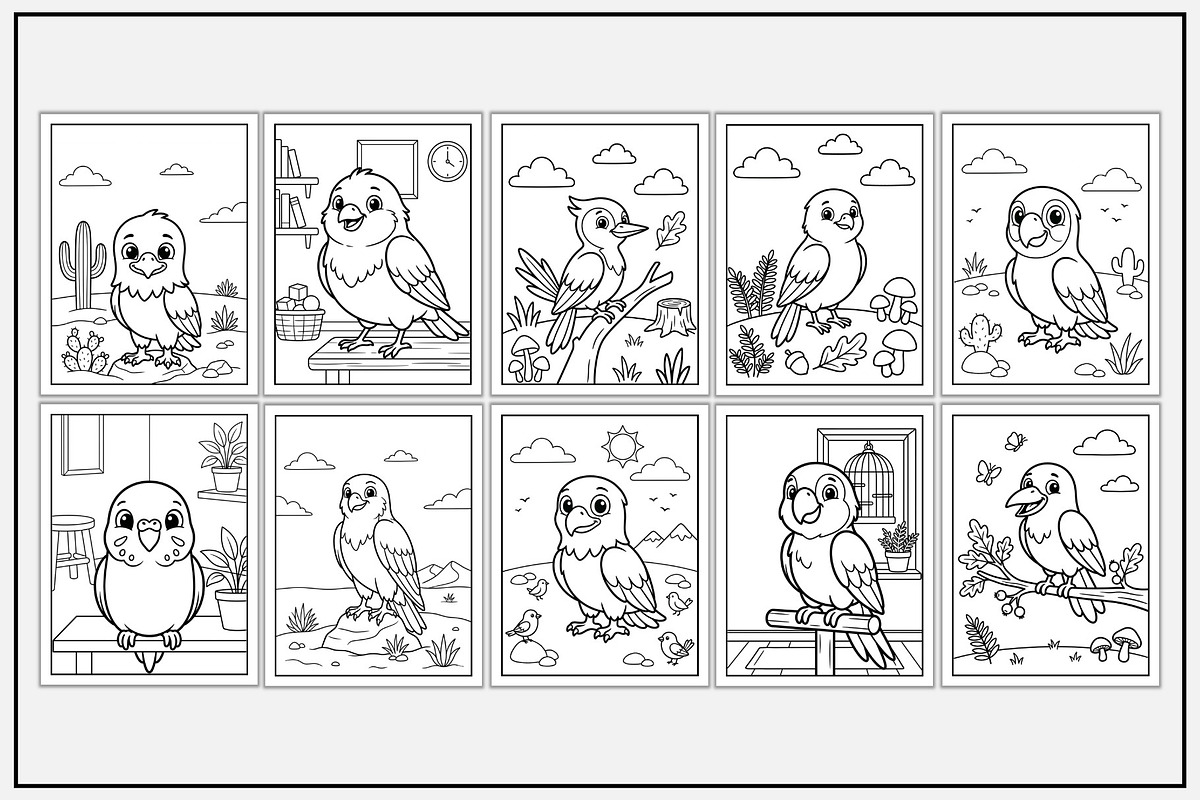 Birds Coloring Book, an Animal Illustration by Lamia Emad (Photo 3 of 5)