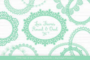 Mint Round Lace Frames, an Illustration by Amanda Ilkov (Thumbnail 1 of 5)