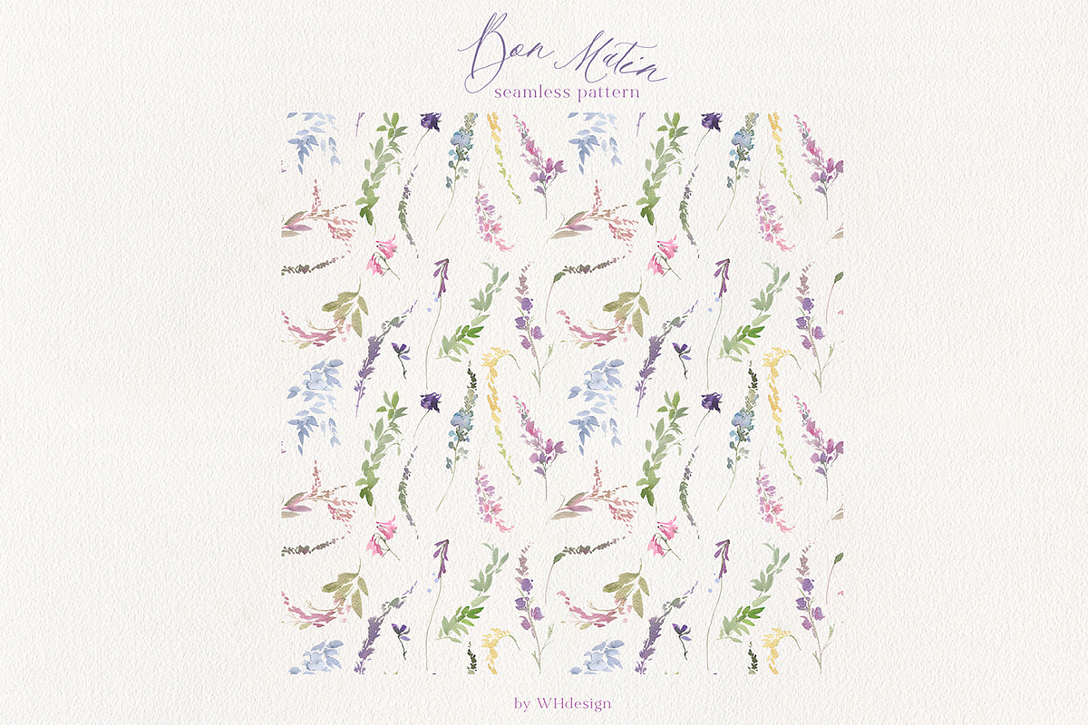 Bon Matin Watercolor Floral Clip Art, a Decorative Illustration by whiteheartdesign (Photo 15 of 18)