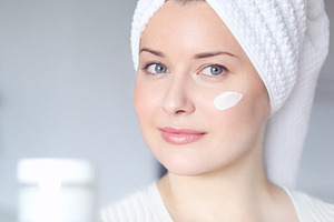 Skincare routine, morning beauty and wellness, fresh and clean a, a Person Photo by Anneleven