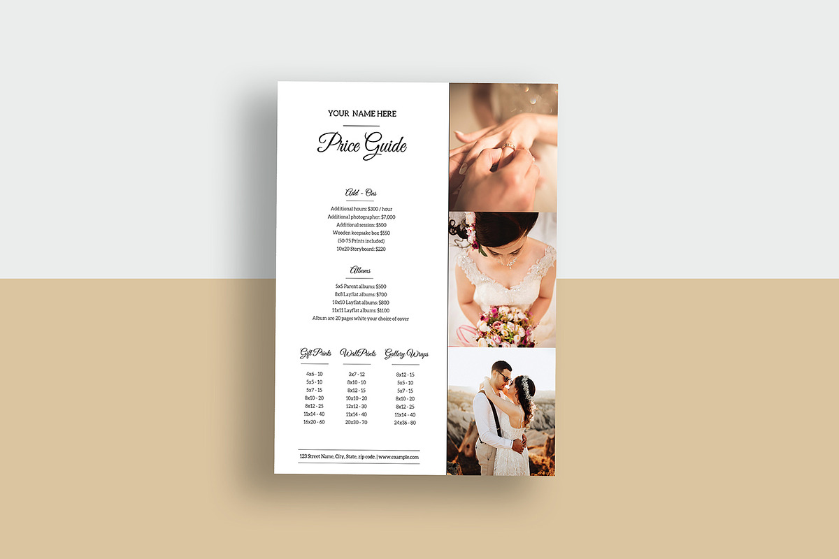 Wedding Photography Price List, a Flyer Template by retrographix (Photo 3 of 4)
