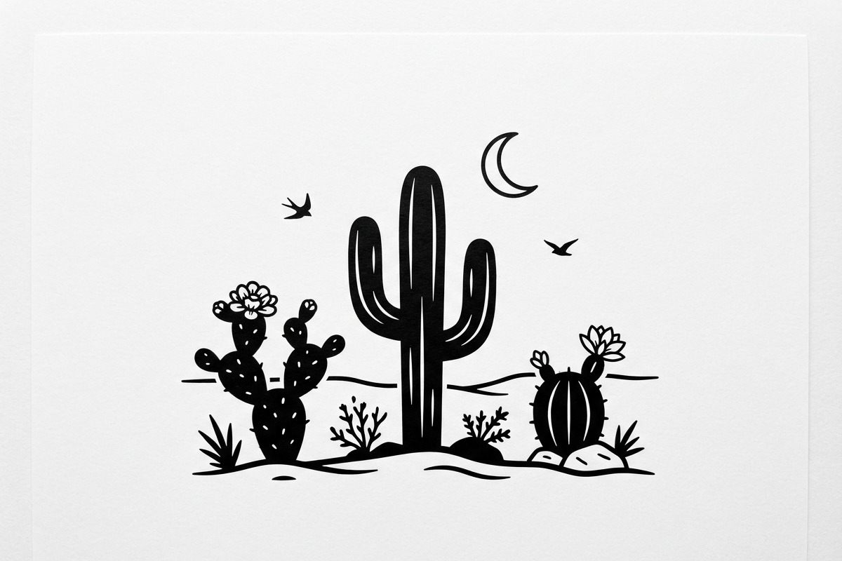 60 Desert Cactus Floral Silhouette, a Seasonal Illustration by Amazin_art (Photo 23 of 35)