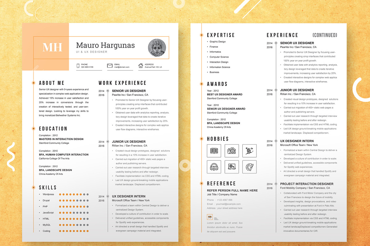 UI/UX Designer / User Interface CV, a Resume Template by ResumeInventor (Photo 2 of 7)
