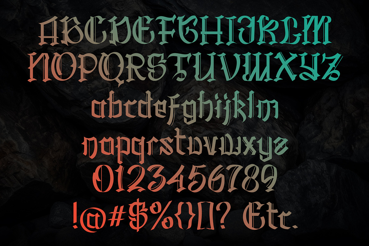 Oldstone Lines, a Blackletter Font by Letterafa Studio (Photo 7 of 8)