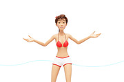 Jenny Swimsuit Character Promo Kit, a Person Illustration by Oleg Ribar (Thumbnail 17 of 27)