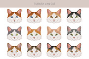 Turkish Van cat clip art, an Animal Illustration by pet design shop (Thumbnail 4 of 5)