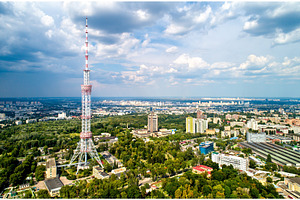 Kiev tv tower 385 meters hight it stock photo containing kiev and ukraine, an Architecture Photo by Leonid Andronov